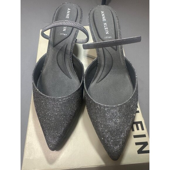 Anne Klein Womens Akiela Flex Pointed Toe Pewter Heels 9.5M - Picture 3 of 12
